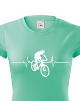 Dámské tričko s tepem cyklisty - pro nadšence MTB