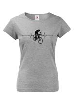 Dámské tričko s tepem cyklisty - pro nadšence MTB