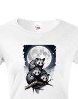 Dámské tričko s úžasným potiskem vačic při úplňku- skvělý dárek na narozeniny