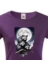 Dámské tričko s úžasným potiskem vačic při úplňku- skvělý dárek na narozeniny