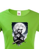 Dámské tričko s úžasným potiskem vačic při úplňku- skvělý dárek na narozeniny