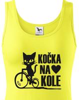 Dámské tričko s vtipným potiskem Cyklo kočka - dárek pro cyklistku