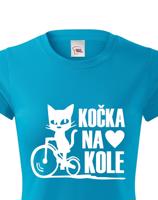 Dámské tričko s vtipným potiskem Cyklo kočka - dárek pro cyklistku