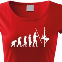 Dámské tričko s vtipným potiskem evoluce Pole dance