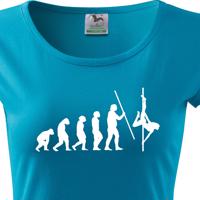 Dámské tričko s vtipným potiskem evoluce Pole dance