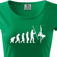 Dámské tričko s vtipným potiskem evoluce Pole dance