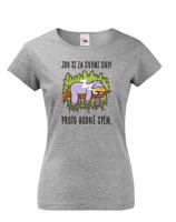Dámské tričko s vtipným potiskem Jdu si za svými sny! Proto hodně spím.