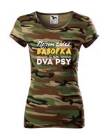 Dámské tričko s vtipným potiskem Nejsem žádná bábofka  já mám dva psy