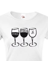 Dámské tričko s vtipným potiskem Pesimista, optimista, já