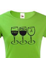 Dámské tričko s vtipným potiskem Pesimista, optimista, já