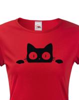 Dámské tričko s vykukující kočkou  - ideální dárek pro milovníky koček