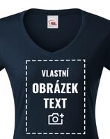 Dámské tričko s výstřihem do V s vlastním potiskem