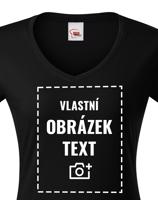 Dámské tričko s výstřihem do V s vlastním potiskem