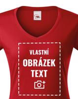Dámské tričko s výstřihem do V s vlastním potiskem