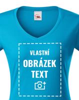 Dámské tričko s výstřihem do V s vlastním potiskem