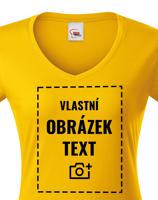 Dámské tričko s výstřihem do V s vlastním potiskem
