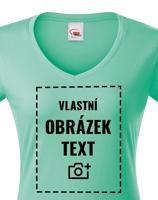 Dámské tričko s výstřihem do V s vlastním potiskem