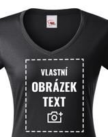 Dámské tričko s výstřihem do V s vlastním potiskem