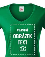 Dámské tričko s výstřihem do V s vlastním potiskem