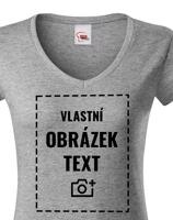 Dámské tričko s výstřihem do V s vlastním potiskem