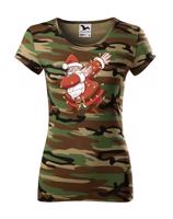 Dámské tričko Santa a světélka - vánoční tričko