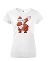 Dámské tričko Santa a světélka - vánoční tričko