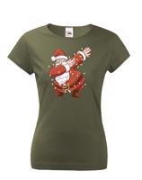 Dámské tričko Santa a světélka - vánoční tričko