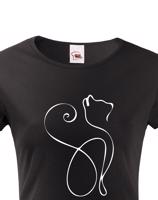 Dámské tričko se siluetou kočky - ideální dárek pro milovníky koček