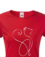 Dámské tričko se siluetou kočky - ideální dárek pro milovníky koček