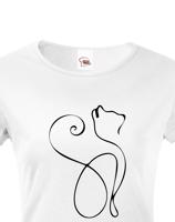 Dámské tričko se siluetou kočky - ideální dárek pro milovníky koček
