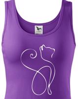 Dámské tričko se siluetou kočky - ideální dárek pro milovníky koček