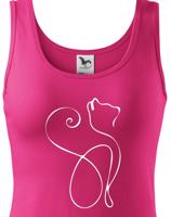 Dámské tričko se siluetou kočky - ideální dárek pro milovníky koček