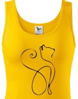 Dámské tričko se siluetou kočky - ideální dárek pro milovníky koček