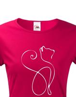 Dámské tričko se siluetou kočky - ideální dárek pro milovníky koček
