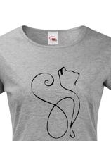 Dámské tričko se siluetou kočky - ideální dárek pro milovníky koček
