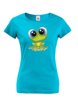 Dámské tričko se stylovým potiskem žáby.