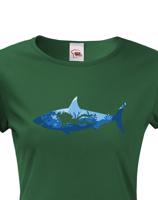 Dámské tričko se žralokem - kvalitní potisk a rychlé dodání