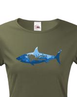 Dámské tričko se žralokem - kvalitní potisk a rychlé dodání