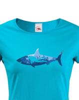 Dámské tričko se žralokem - kvalitní potisk a rychlé dodání