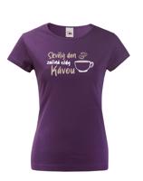 Dámské tričko - Skvělý den začína vždy kávou - ideální dárek