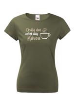 Dámské tričko - Skvělý den začína vždy kávou - ideální dárek