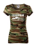 Dámské tričko Sniper - Neutíkej, zbytečně umřeš unavený - vysoká gramáž trika