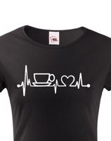 Dámské tričko Srdeční tep káva - triko pro milovnice kávy