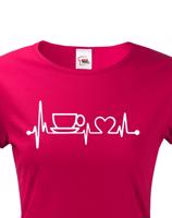 Dámské tričko Srdeční tep káva - triko pro milovnice kávy