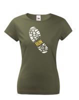 Dámské tričko - Stopa běžkyně