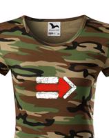 Dámské tričko Turistická šipka - červená - ideální turistické tričko