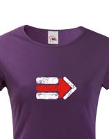 Dámské tričko Turistická šipka - červená - ideální turistické tričko