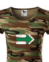 Dámské tričko Turistická šipka - zelená - ideální turistické tričko