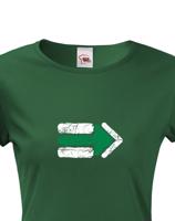 Dámské tričko Turistická šipka - zelená - ideální turistické tričko