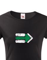 Dámské tričko Turistická šipka - zelená - ideální turistické tričko